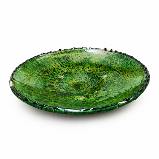 Large green tamegroute ceramic Plate 35 -38 cm