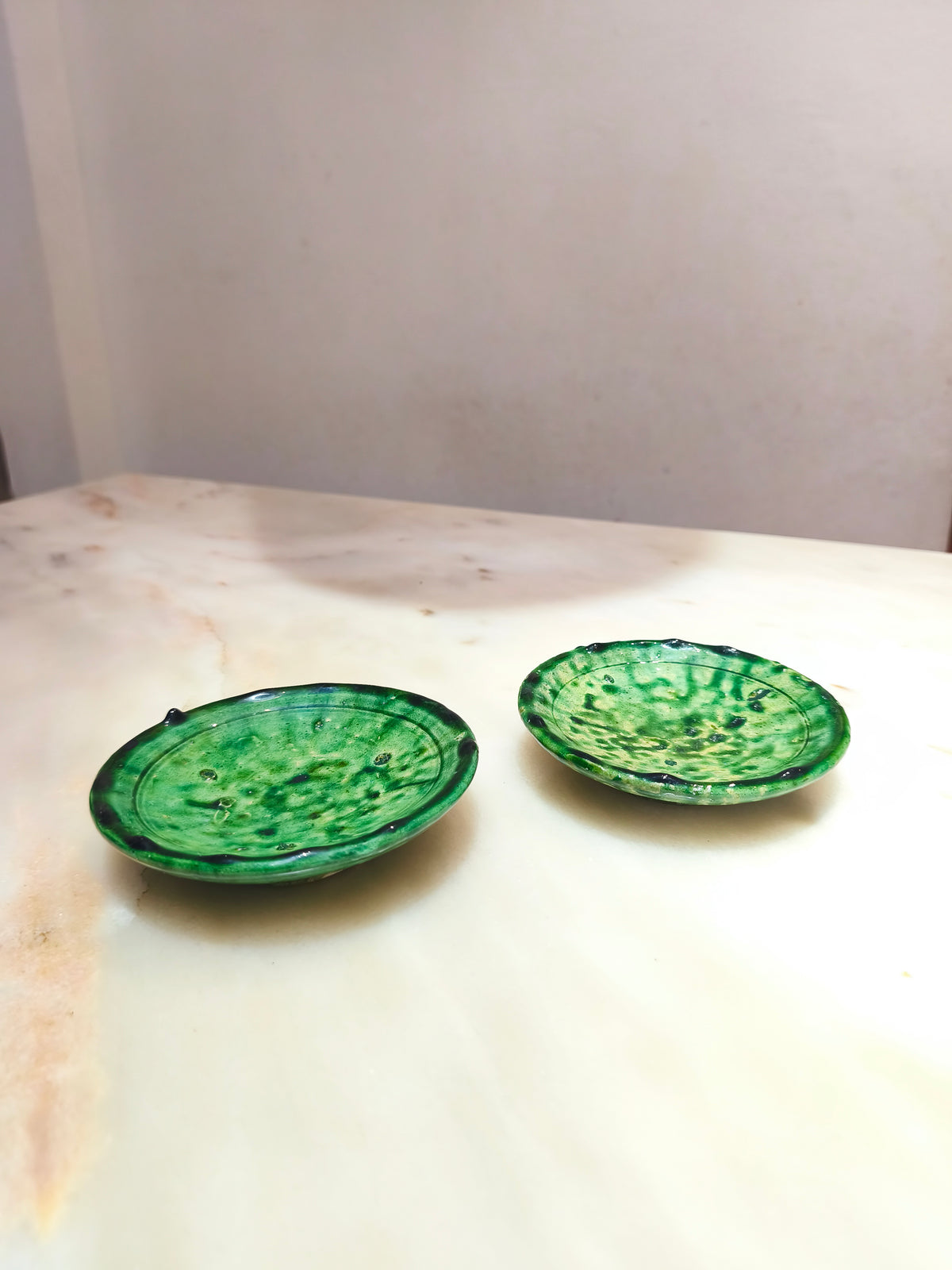Tamegroute Green Pottery Plate – 12–13 cm Handmade Moroccan Ceramic Dish