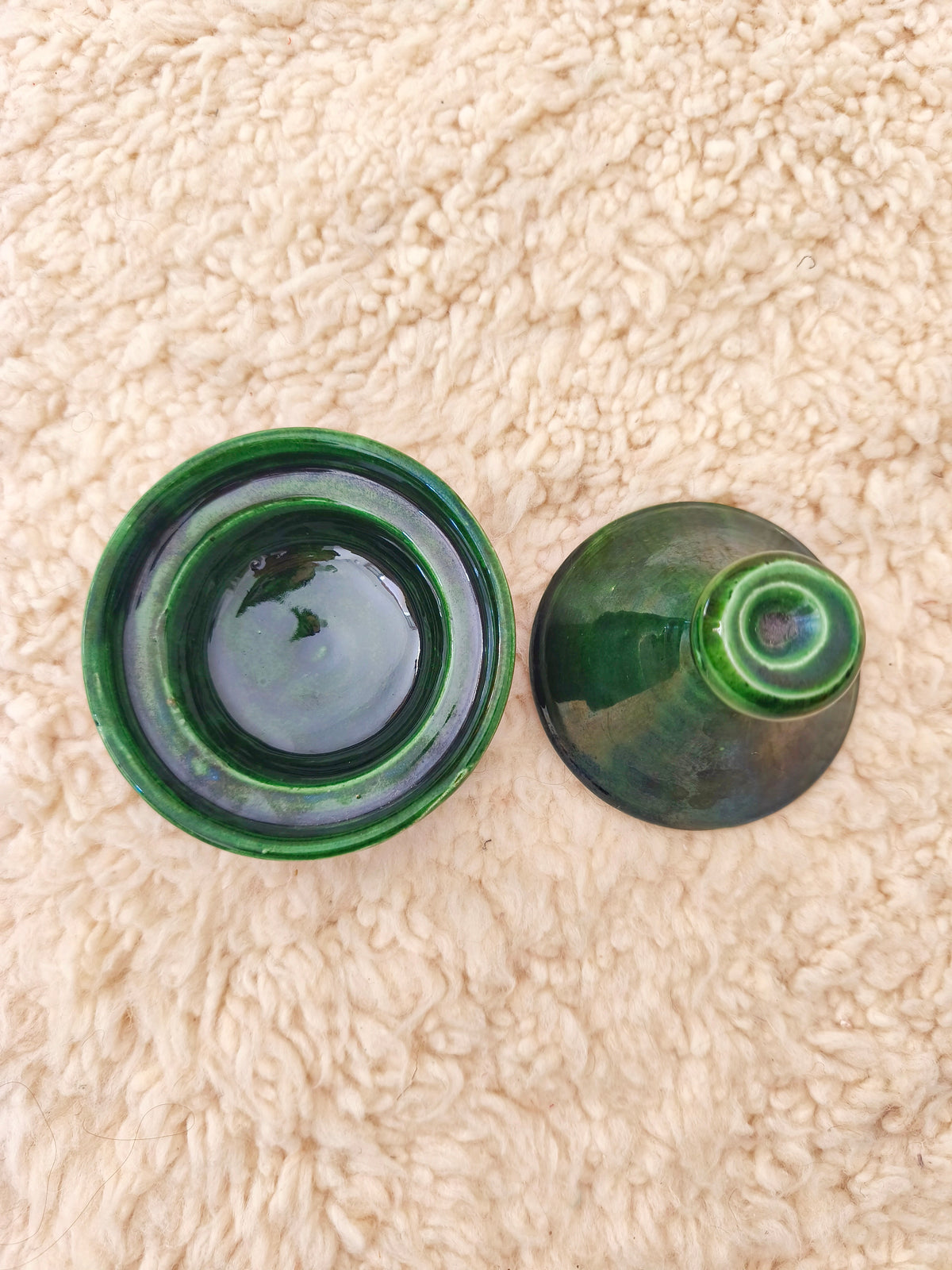 Handmade Green Tamegroute Mini Tagine – 12 cm Decorative Moroccan Ceramic