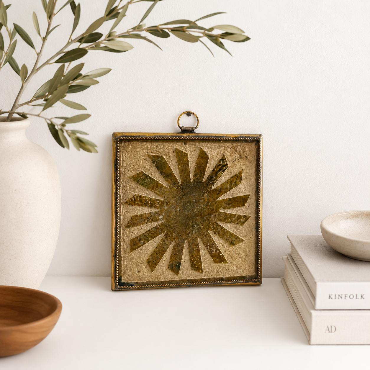 Handcrafted Tamegroute Sun Wall Decor – Moroccan Ceramic Wall Hanging | Rustic Boho Home Art