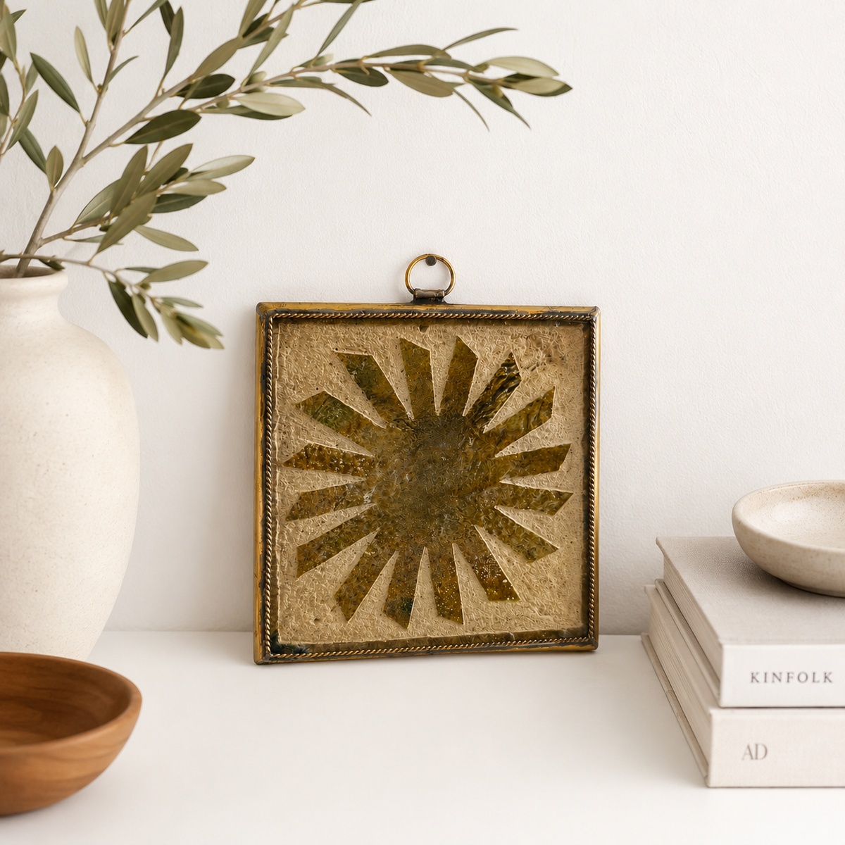 Handcrafted Tamegroute Sun Wall Decor – Moroccan Ceramic Wall Hanging