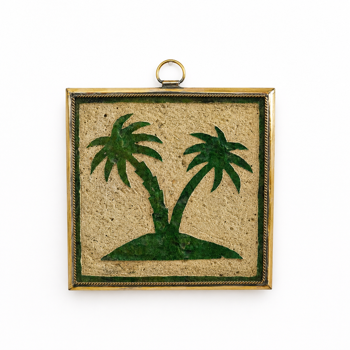 Handcrafted Tamegroute Pottery Wall Decor – Palm Oasis Motif
